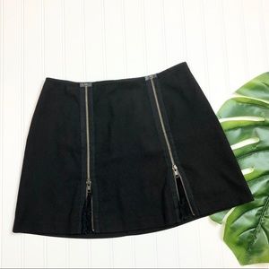 Betsey Johnson Black Mini Skirt with Zipper Detail